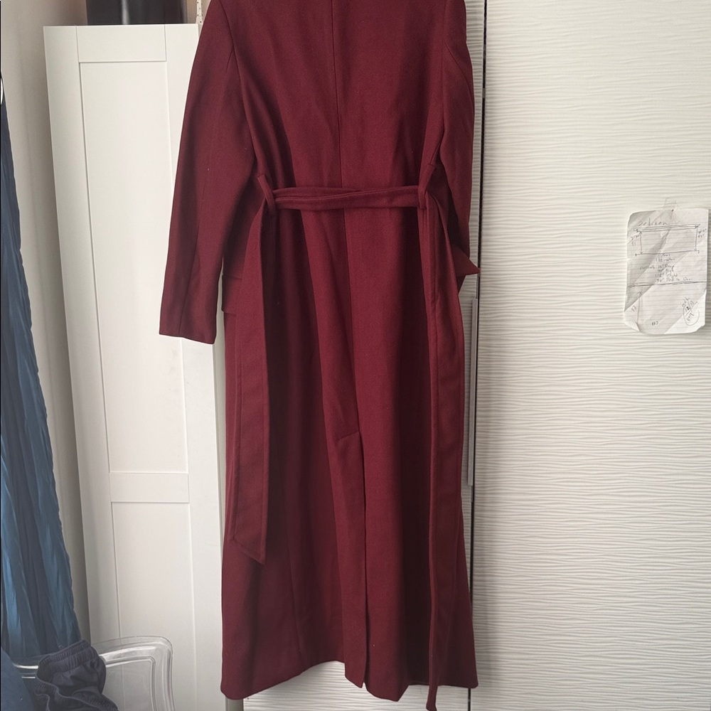 Anwesta Elegant Burgundy Felt Women's Coat Sz 4 NWT - Picture 9 of 12
